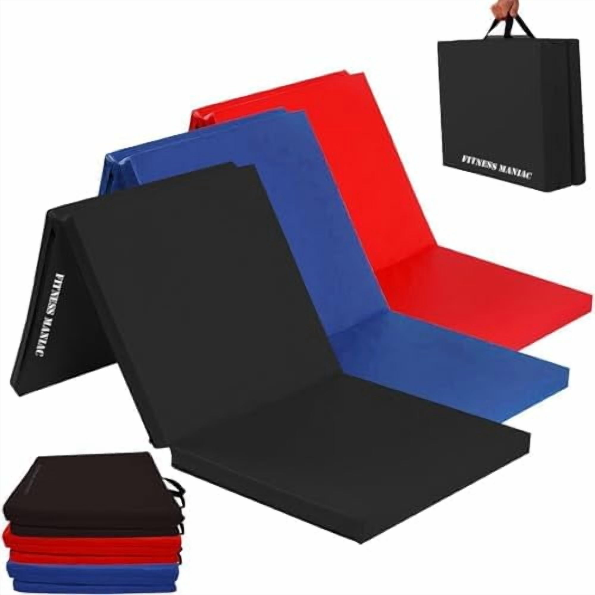 Black Folding Mat Panel Aerobics Exercise Tumbling Gym Easy Storage ...