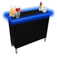 thumbnail image 1 of Black Folding Portable Party Bar with Patented Multi-Color LED Lights, Storage Shelf, Carrying Bag, & 2 Skirts (40" L x 36" H) - Single, 1 of 8