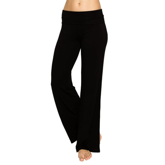 Black Foldover Yoga Pants