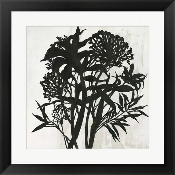 Black Foliage by Posters International Studio, Framed Wall Art, 19.5W x 19.5H