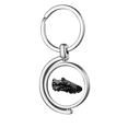 thumbnail image 1 of Black Football Shoes Pattern Soccer Rotating Keychain Metal Keyring Holder, 1 of 2