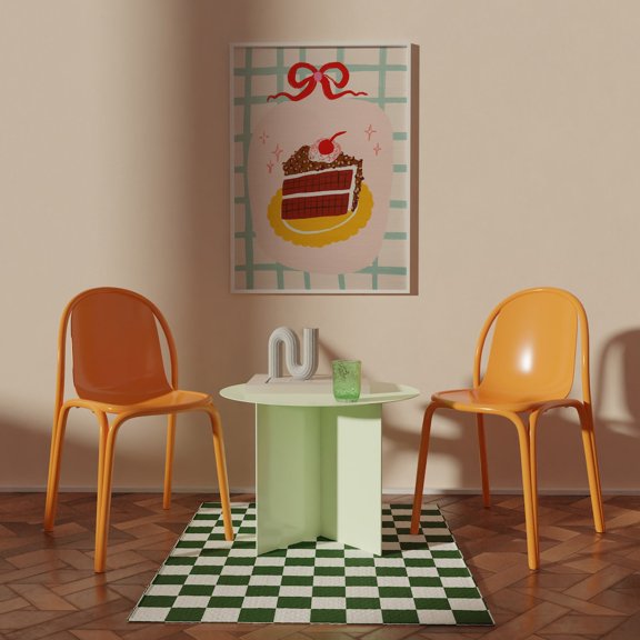 Black Forest Cake Slice Colorful Kitchen Decoration, Unframed Paper Poster 11x14in