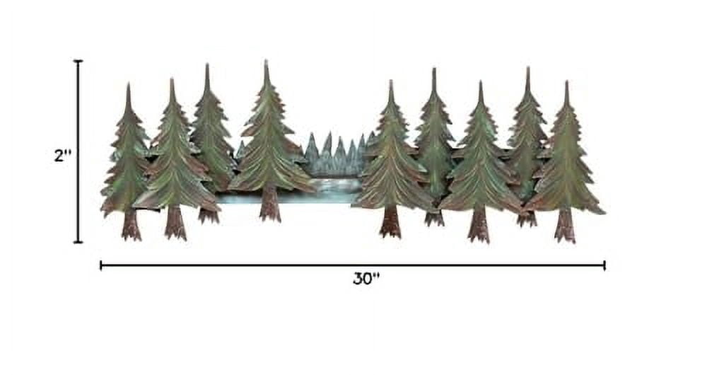 Black Forest Décor Pine Tree Forest Metal Wall Art - Walmart.com
