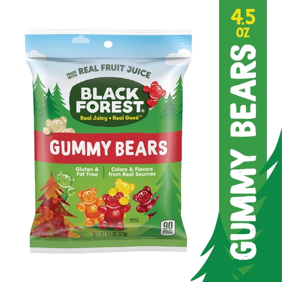 Black Forest Gummy Bears Candy, 4.5 Ounce Bag