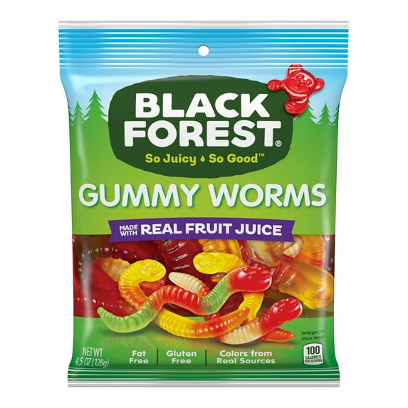 Black Forest Gummy Worms Candy, 4.5 Ounce Bag