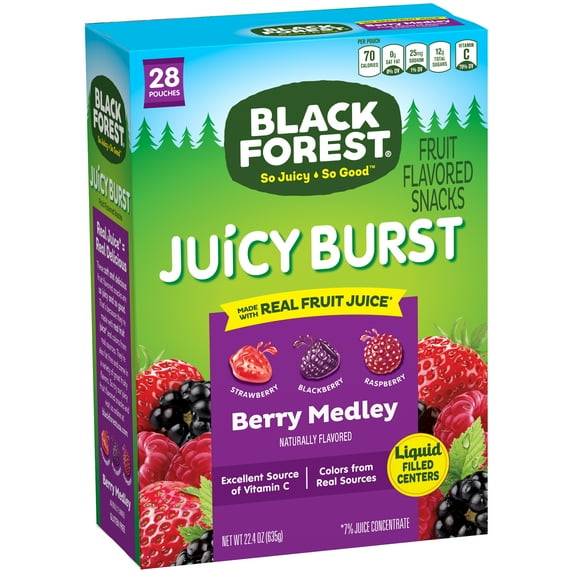 Black Forest Juicy Burst Berry Medley Fruit Snacks, 22.4 Oz, 28 Count