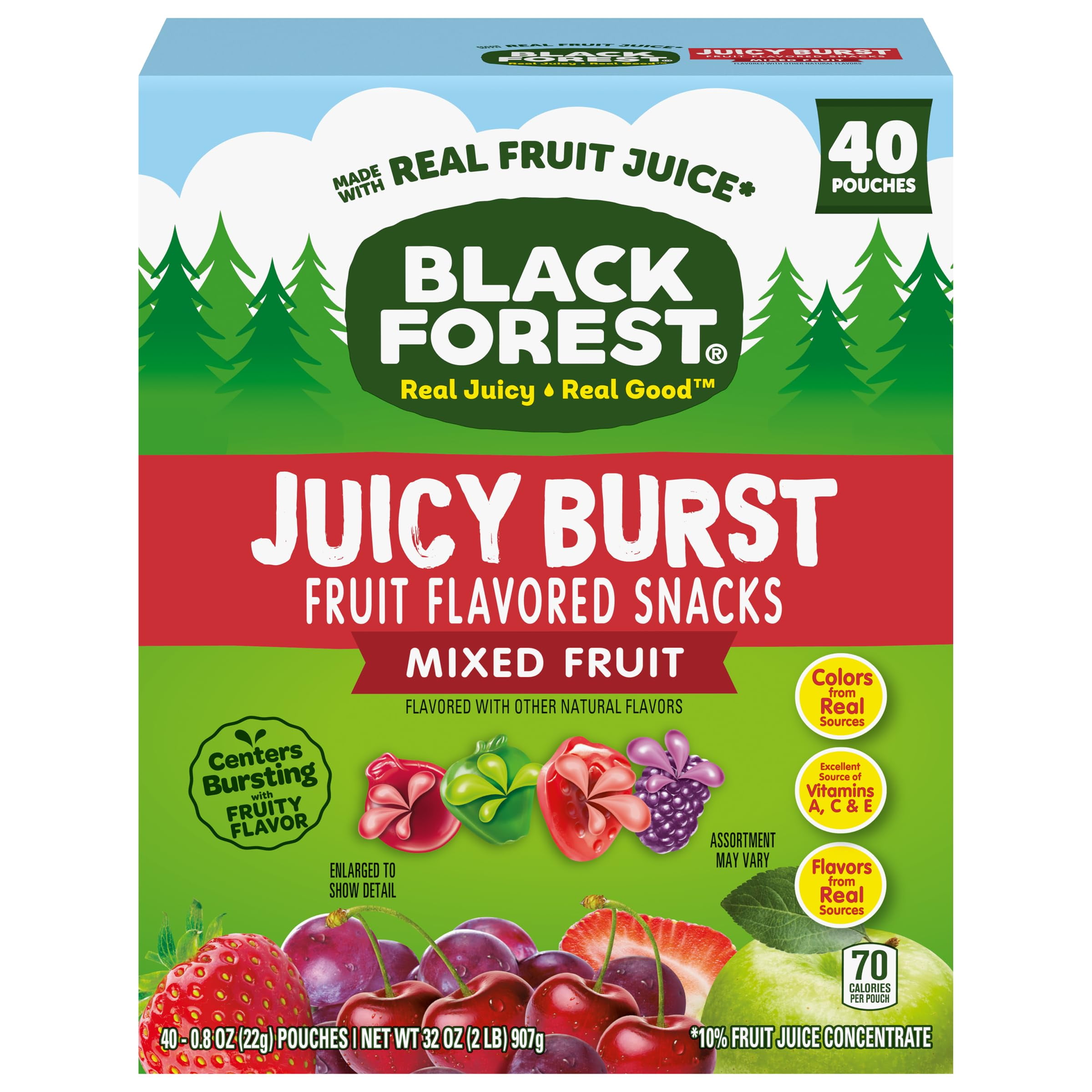 Black Forest, Juicy Burst, Fruit Flavored Snacks, Mixed Fruit Flavors
