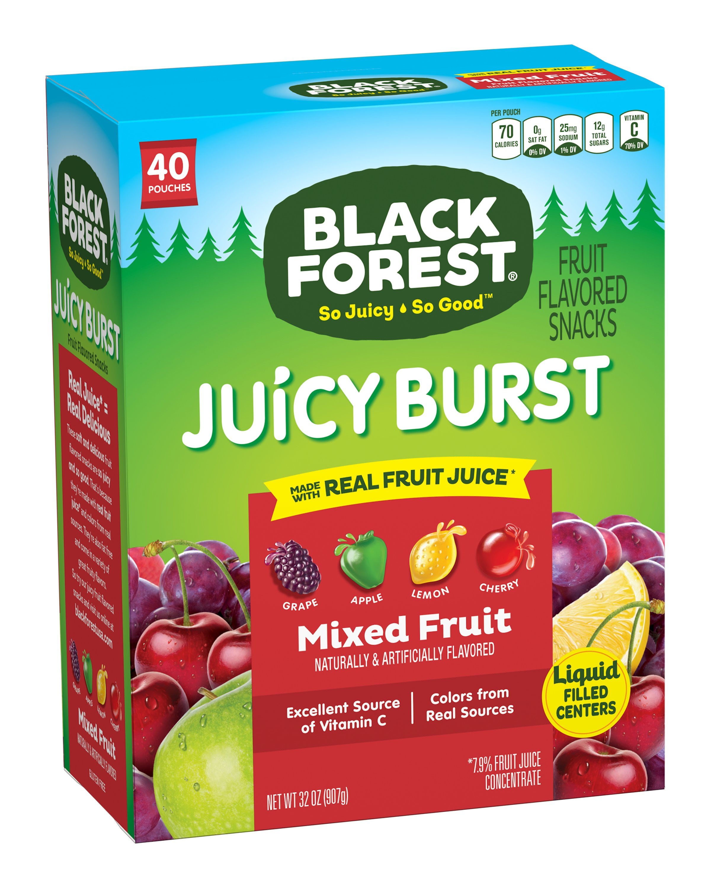 Black Forest Mixed Fruit Fruit Snacks Pouches, 0.8 Oz (40 Count)
