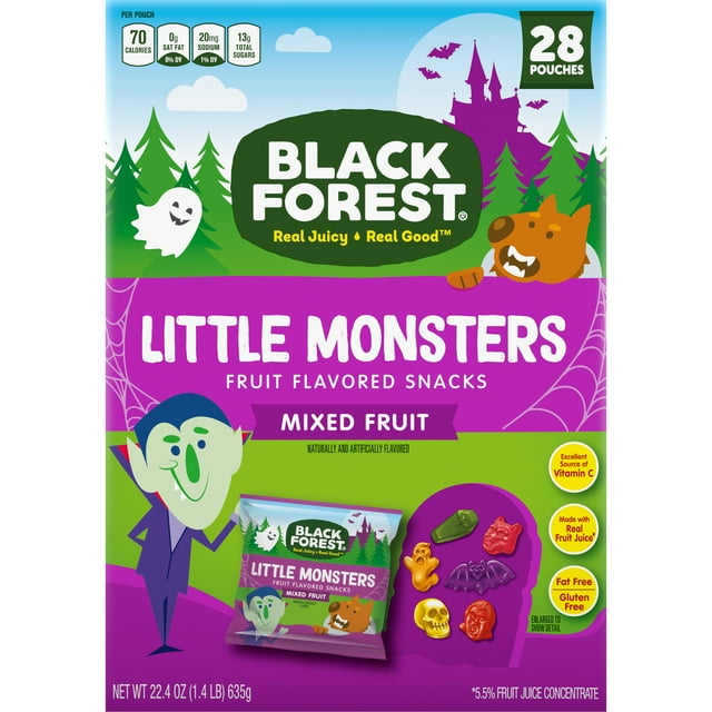 Black Forest Little Monsters Halloween Fruit Snacks, Assorted Fruit