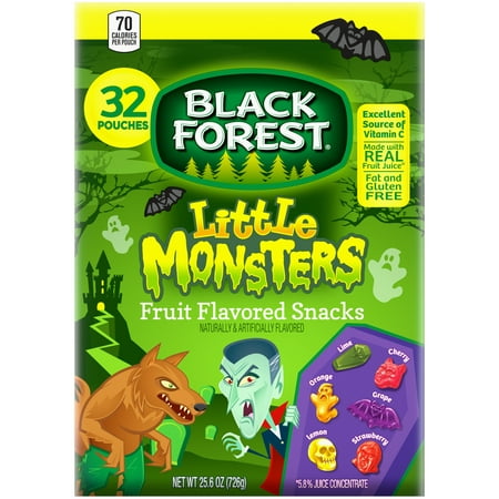 Black Forest Little Monsters Halloween Fruit Snacks, Assorted Fruit Flavors, 25.6 oz (32ct)