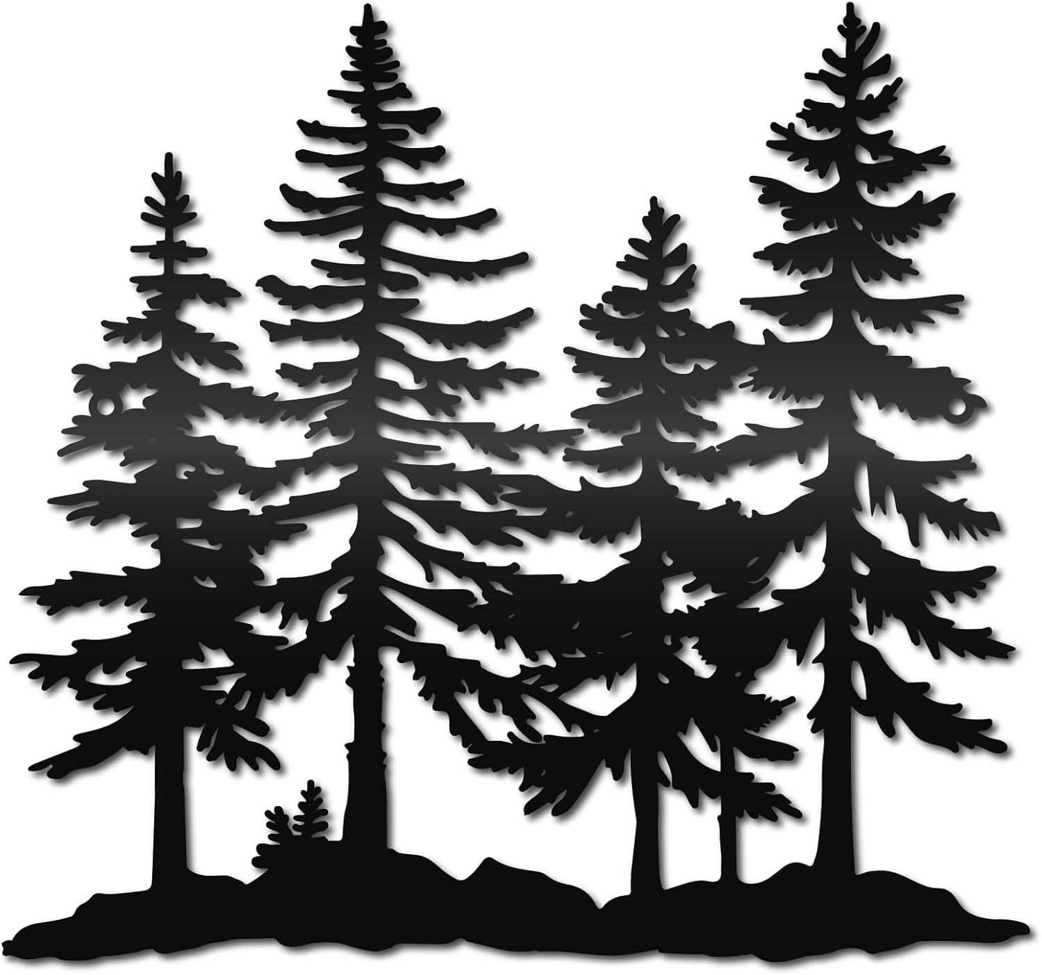 Black Forest Metal Wall Art Iron Wall Decoration Sculpture Pine Tree ...