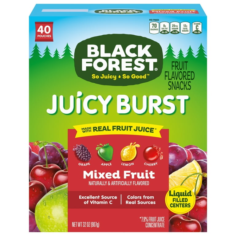 Black Forest Individually Wrapped Juicy Burst Fruit Gummy Snacks