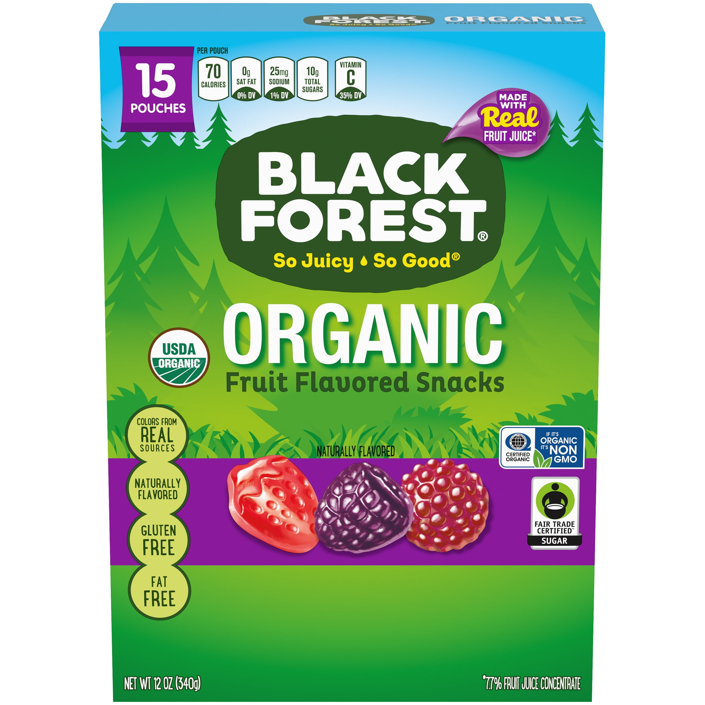 Black Forest Organic Berry Medley Fruit Snacks, 0.8 Oz., 15 Count