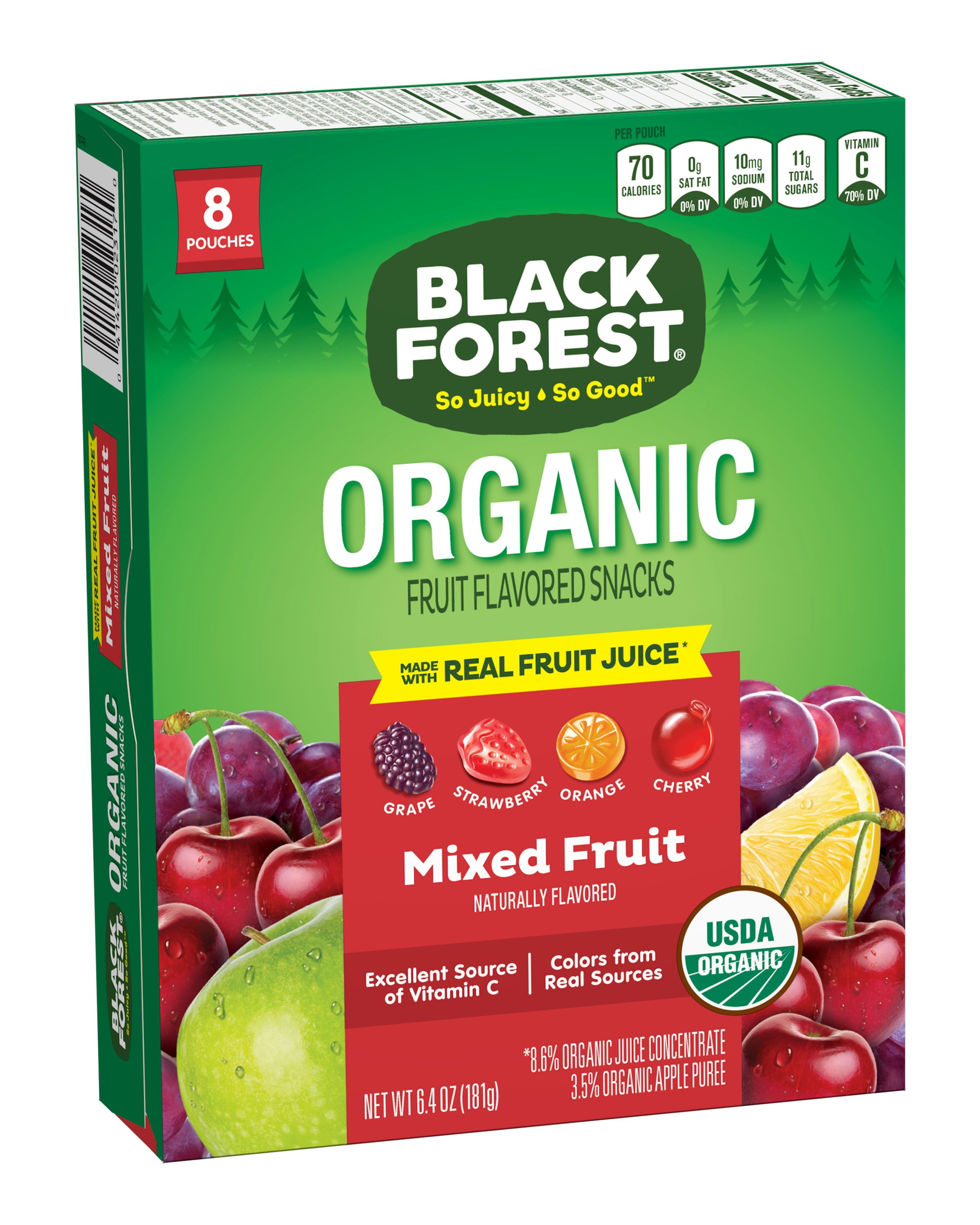 Black Forest Organic Fruity Bites Fruit Snacks, Mixed Fruit, 0.8 Ounce