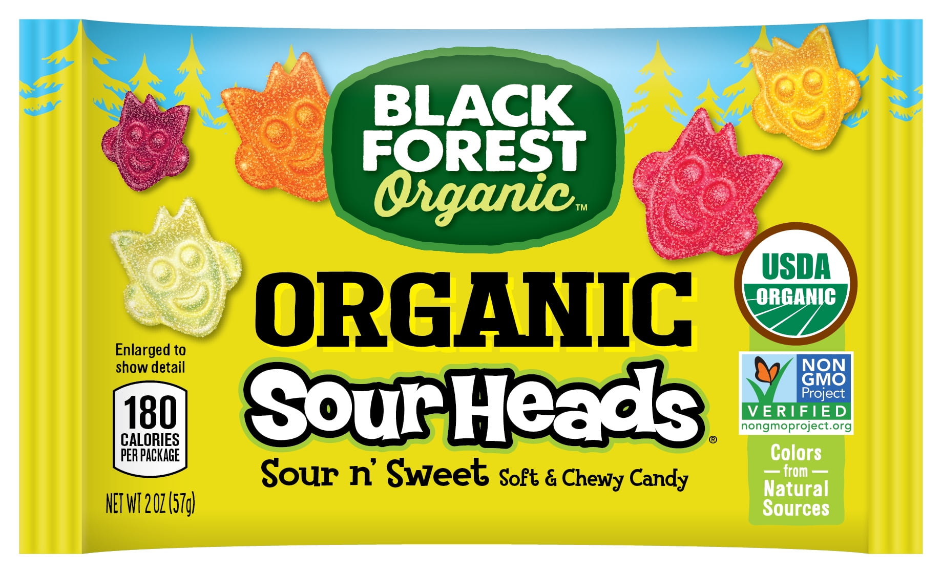 Black Forest, Organic Sour Head Gummies, 2 Oz, 12 Ct