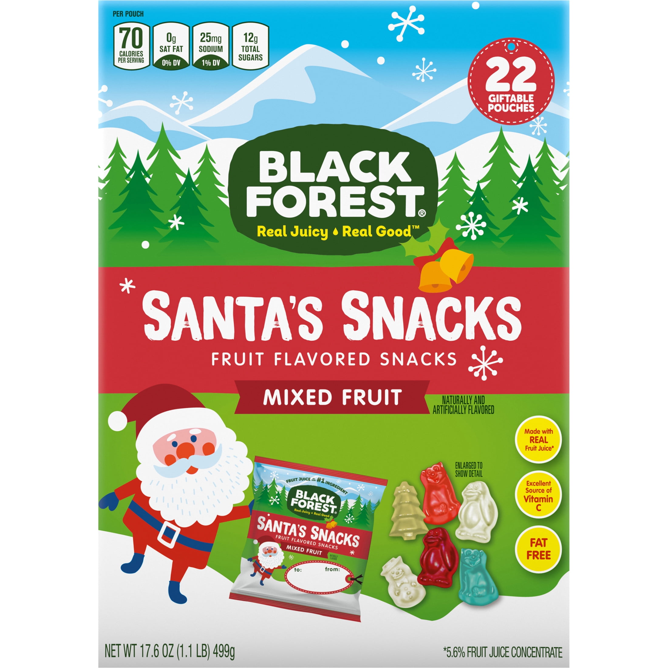 Black Forest Santa's Snacks Fruit Flavored Snacks, Mixed Fruit Flavor Gummies, Holiday Gifts, 22 Pouches, 17.6oz - Walmart.com