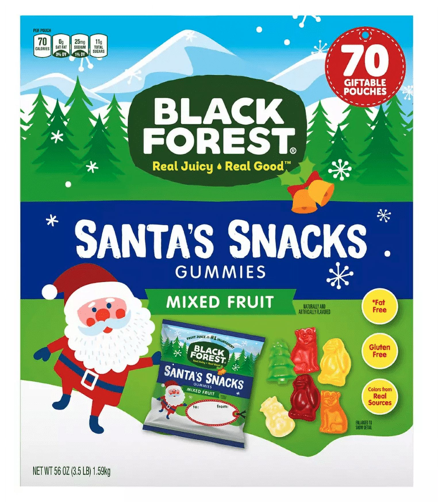 Black Forest Santa's Snacks Gummies, 70 ct.