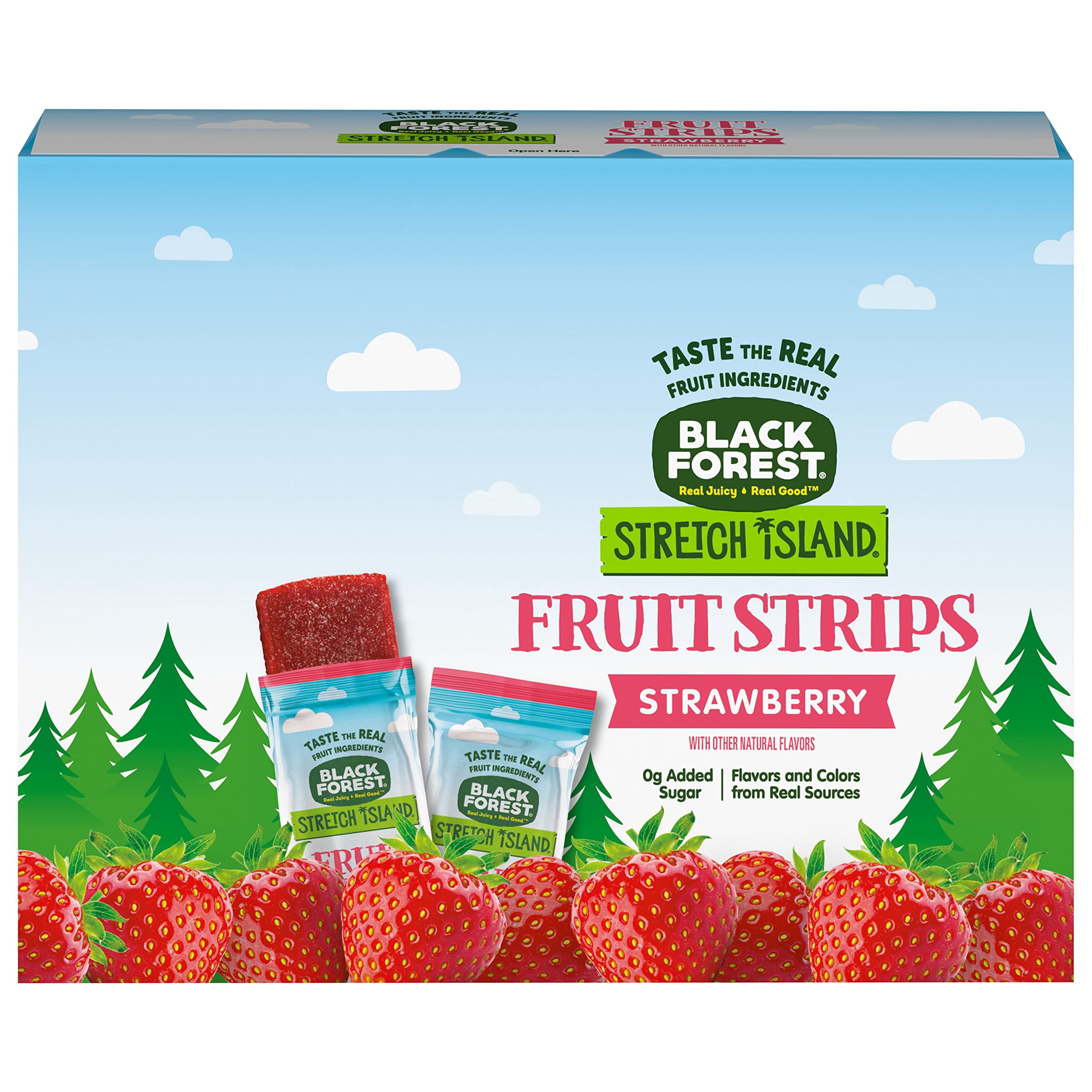 Black Forest Stretch Island Fruit Strips, Strawberry School Snack, 0.5ounce Strips (Pack of 30)