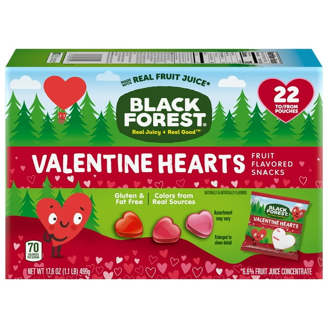 Black Forest Valentine Hearts Fruit Snacks 22 Pouches, 17.6oz