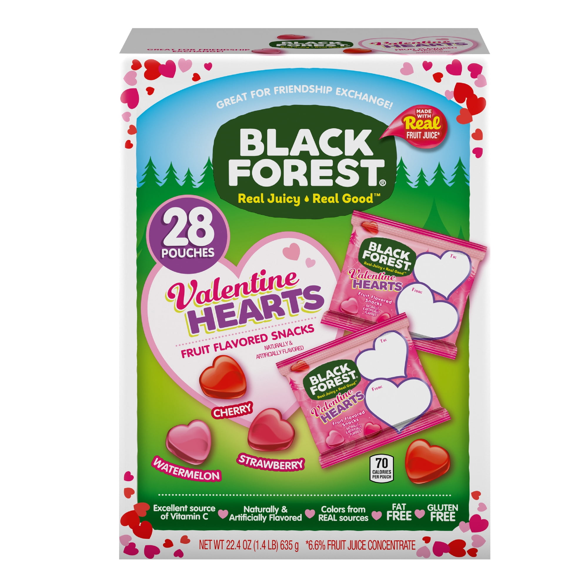 Black Forest Valentine Hearts Fruit Snacks 22 Pouches, 17.6oz