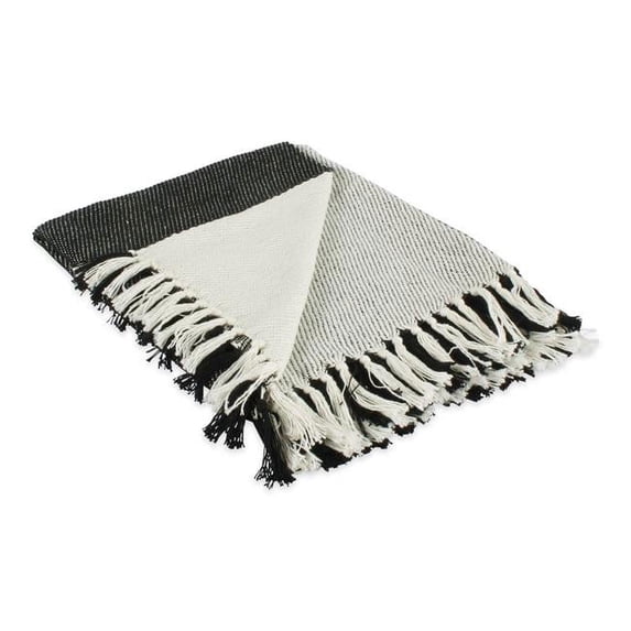 Black Four Square Blanket Throw