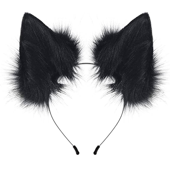 Black Fox Ears Headband, Handmade for Halloween & Christmas Cosplay, Ideal for Costumes & Themed Events Makeup Organizers