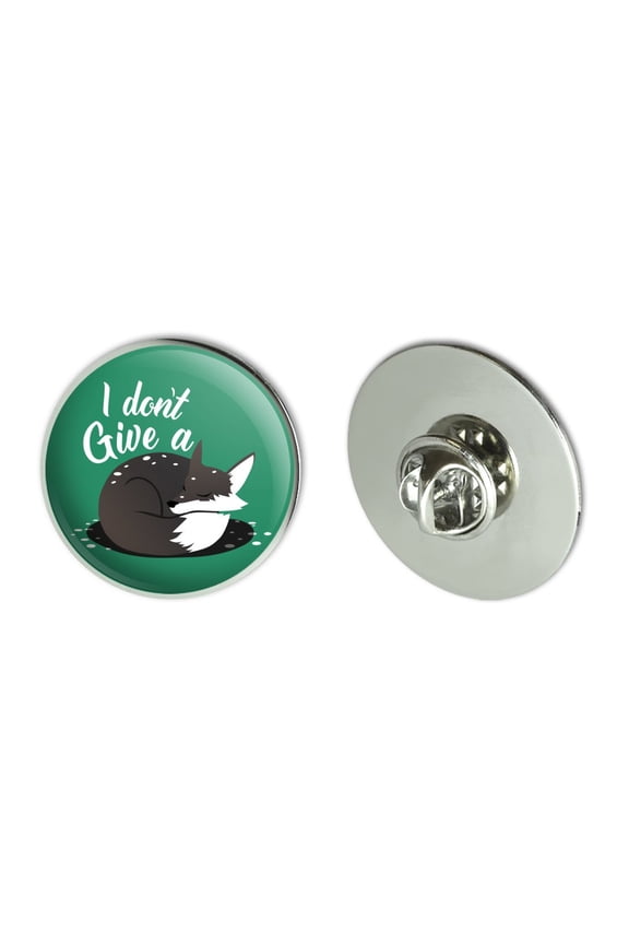 Black Fox I Don't Give A Pun Metal 1.1" Tie Tack Hat Lapel Pin Pinback