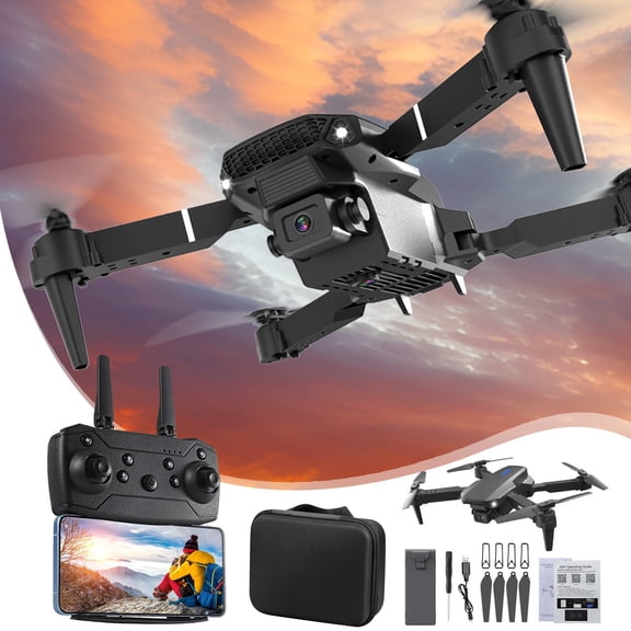 Black Fpv Drone With 1080P Camera, Remote Control, Altitude Hold, Headless Mode And Speed Adjustment For Outdoor Adventure And Aerial Photography, 9.84X9.84In Unfolded, 0.62Lb
