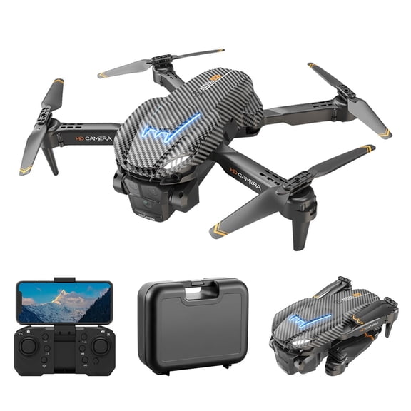 Black Fpv Drone With Three Cameras, Wind Resistance, Gesture Control, Headless Mode, 360° Obstacle Avoidance For Adults And Beginners, 9.84X9.45X2.75In, 0.7Lb