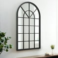 thumbnail image 1 of Black Frame Arched Windowpane Accent Mirror by Manor Park, 1 of 7