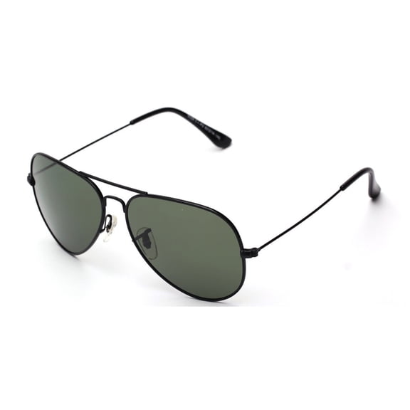 Black Frame Aviator Sunglasses, UV Protection Green Lenses, Chic Fashion Shades for Daily & Vacation