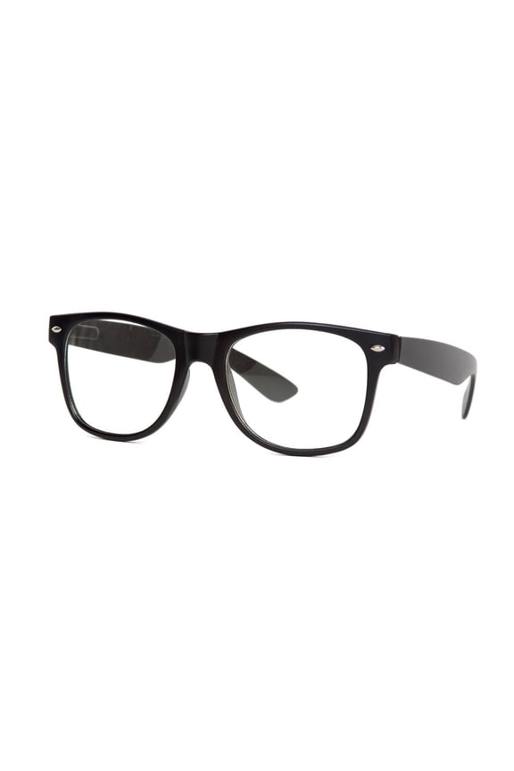 Black Frame Clear Lens Glasses w/ Free Soft Case
