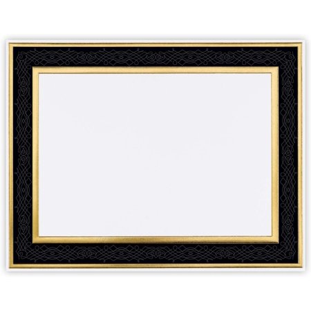 Black Frame Embossed Gold Foil Certificate for Recognition, Accomplishments and Appreciation, Laser and Inkjet Compatible, 8.5” x 11” 15 Count (20103772)