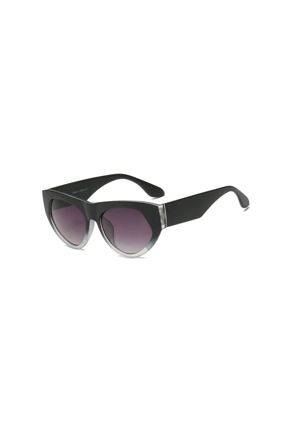 Black Frame Gradient Gray Lens Sunglasses - Slim Frame UV400 Protection Shades for Casual Wear