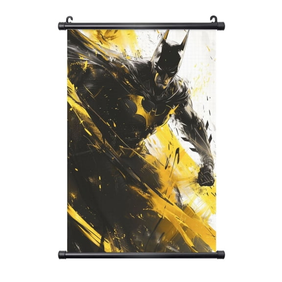 Black Frame Hanging Poster Batman Wall Canvas Artwork With PVC Scroll Painting 20"x30"