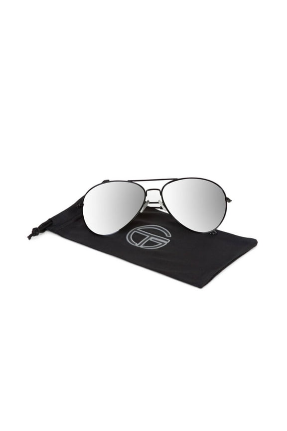 Black Frame Mirror Lens Aviator