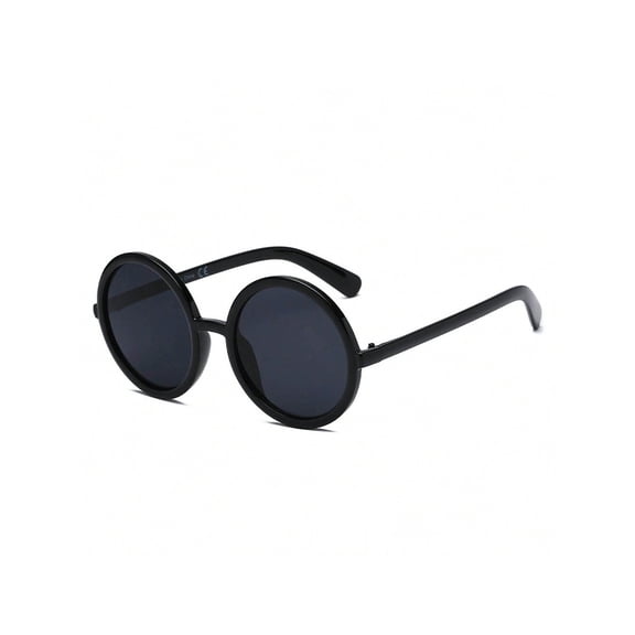 Black Frame Round Lens Casual Sunglasses - UV400 Protection Minimalist Daily Eyewear