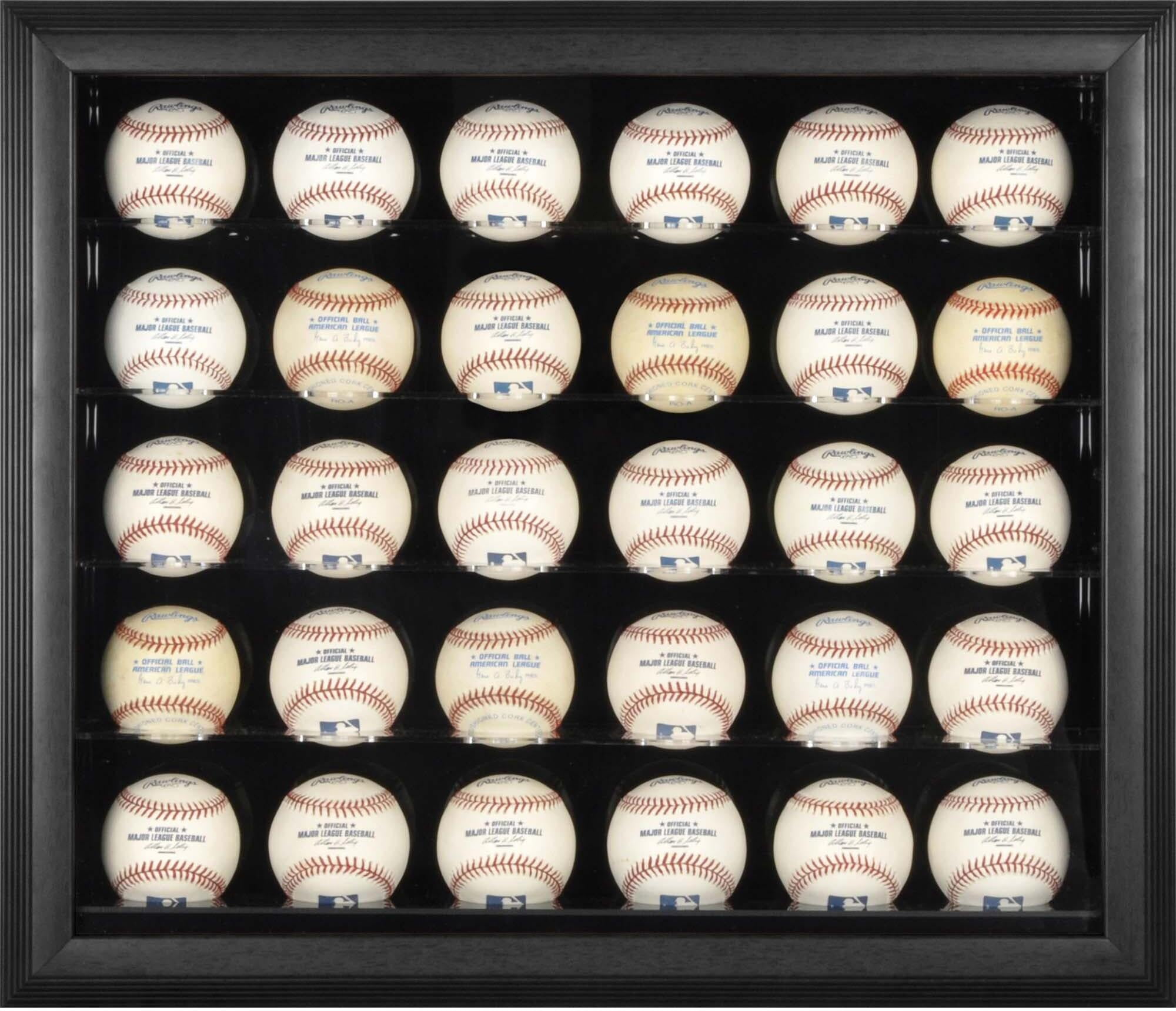 Black Framed 30 Baseball Display Case