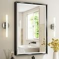 thumbnail image 1 of Black Framed Mirror for Bathroom, 24x36 Inch Black Rectangle Beveled Bathroom Vanity Mirror, Anti-Rust Matte Black Metal Frame Mirror for Wall, Vertical/Horizontal Wall-Mounted Mirrors, 1 of 8