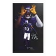 thumbnail image 1 of Black Framed Rugby Star Justin Jefferson Signed Poster For Fans Kids Birthday Christmas Gifts-Sports Football Picture Canvas Art Prints For Boys Teens Room Bedroom Wall Decor, 1 of 1