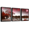 thumbnail image 1 of Black Framed Wall Art For Living Room Wall Decoration For Bedroom Red Tree Scenery Wall Pictures Office Wall Decor Abstract Wall Paintings Modern Home Decor Set of 3 Piece Framed Art Prints 12"X16", 1 of 6