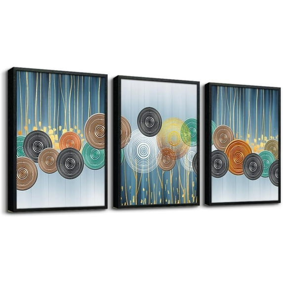 Black Framed Wall Art For Living Room Boho Wall Decor For Bedroom Fashion Wall Decorations For Office Wall Paintings Minimalist Abstract Wall Pictures Artwork Home Decor of 3 Piece Framed Art Prints