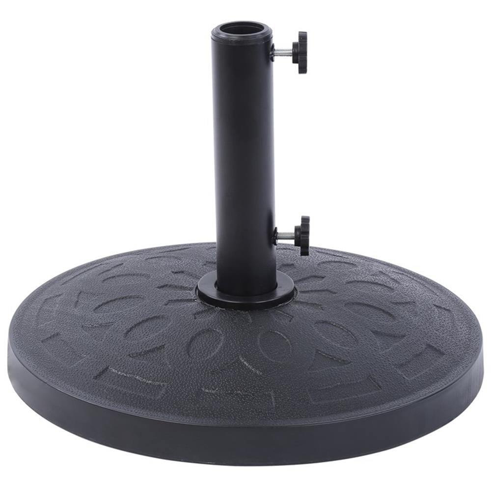 Black Concrete Filled Round Umbrella Base with Adjustable Knobs