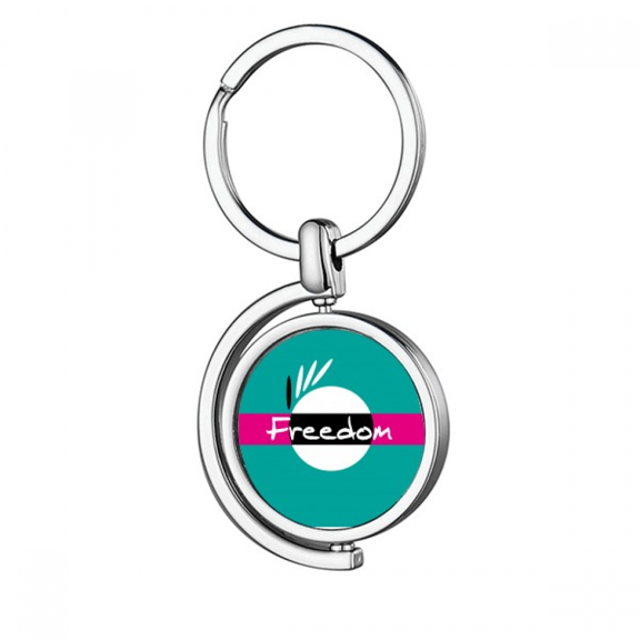 Black Freedom Equal Rights Rotating Keychain Metal Keyring Holder