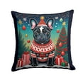 thumbnail image 1 of Black French Bulldog Christmas Fabric Decorative Pillow 14 in x 14 in, 1 of 4