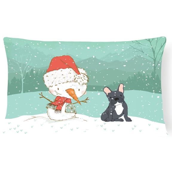 Black French Bulldog Snowman Christmas