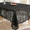 thumbnail image 1 of Black French Lace Tablecloth With Phoenix Tail Pattern For Living Room And Dining Table Decoration, 1 of 7