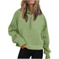 thumbnail image 1 of Black and Friday 2023 Lindreshi Womens Fall Fashion 2023 Hoodies for Women Women Half Zip Cropped Hoodies Fleece Quarter Zip Up Pullover Sweatshirts Winter Clothes 2023 Outfits Sweater Coat, 1 of 5