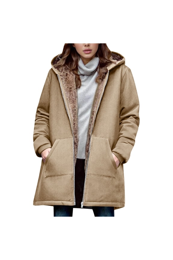 Black*Friday ChaoHeng 2025 Fall Coat Tops Women's Solid Color Full Zip Fleece Jacket,Versatile Stand Collar Polartec Layer
