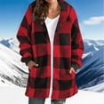 thumbnail image 1 of Black*Friday ChaoHeng Fall Coats for Women 2025 Women's Plaid Sherpa Lined Parka,Winter Hooded Long Length Coat with Side Pockets, 1 of 6